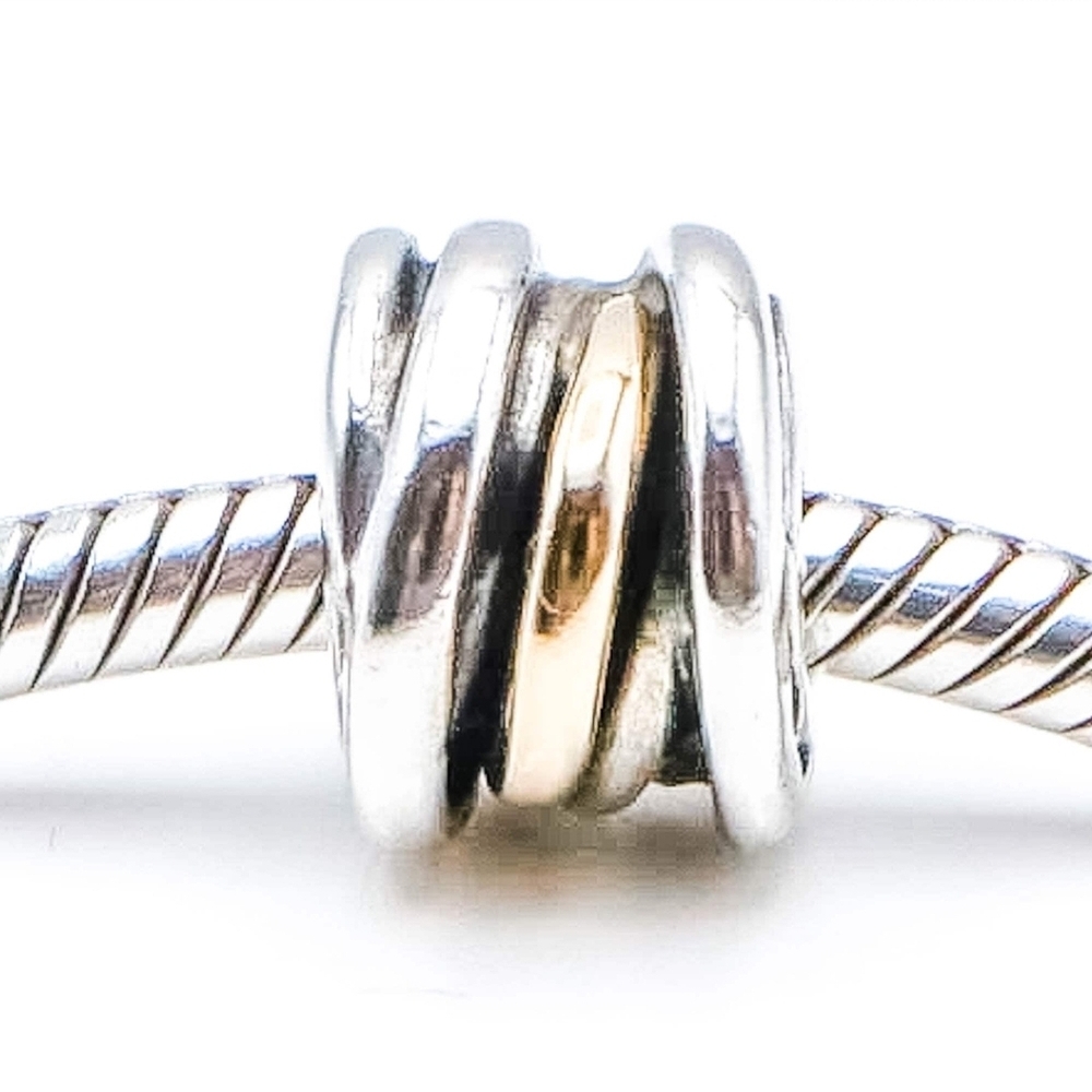 Pandora Ring Cluster Sterling Silver And 14k Gold Charm retired